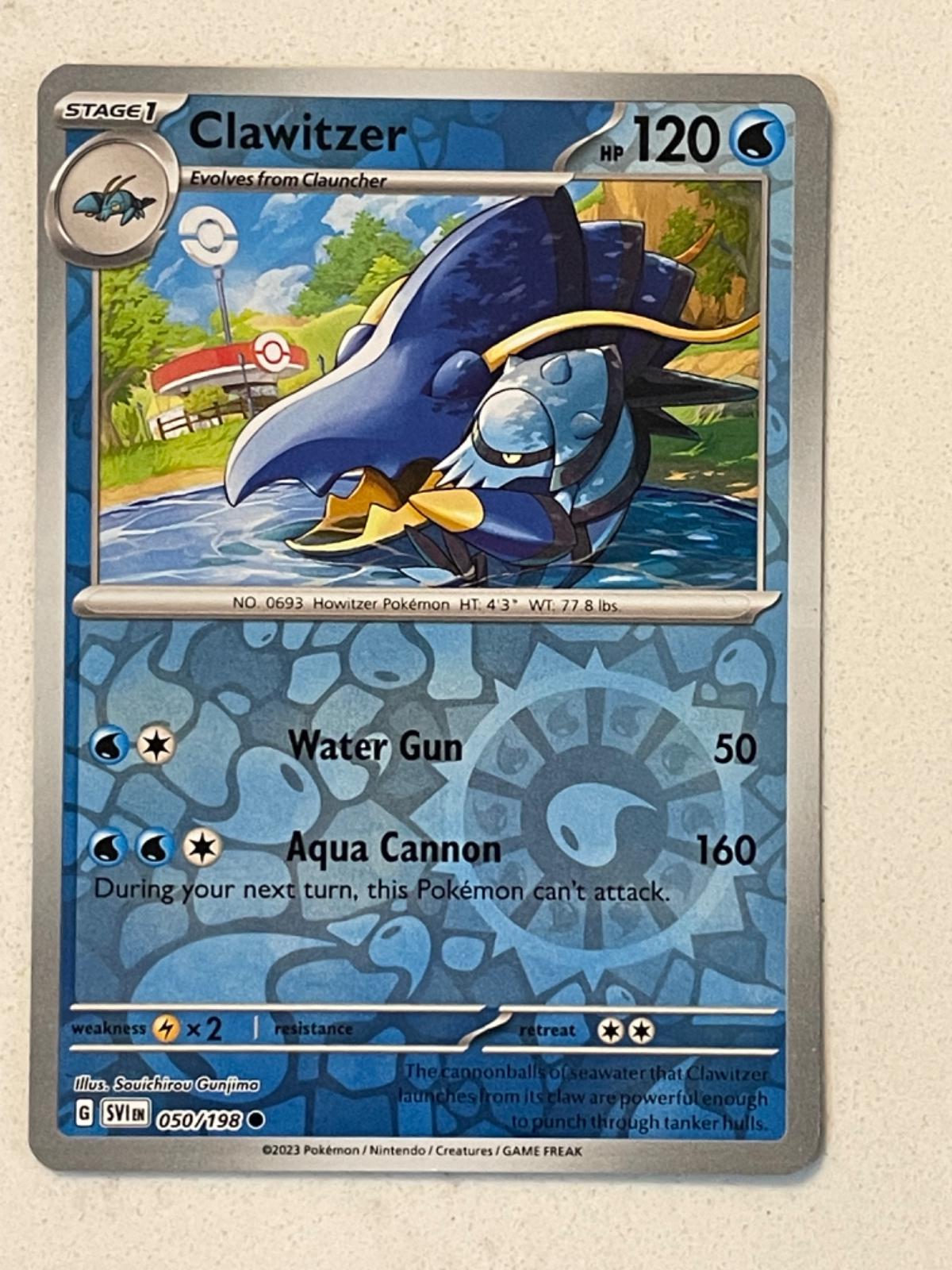 Clawitzer #50 (Reverse Holo) - Scarlet & Violet