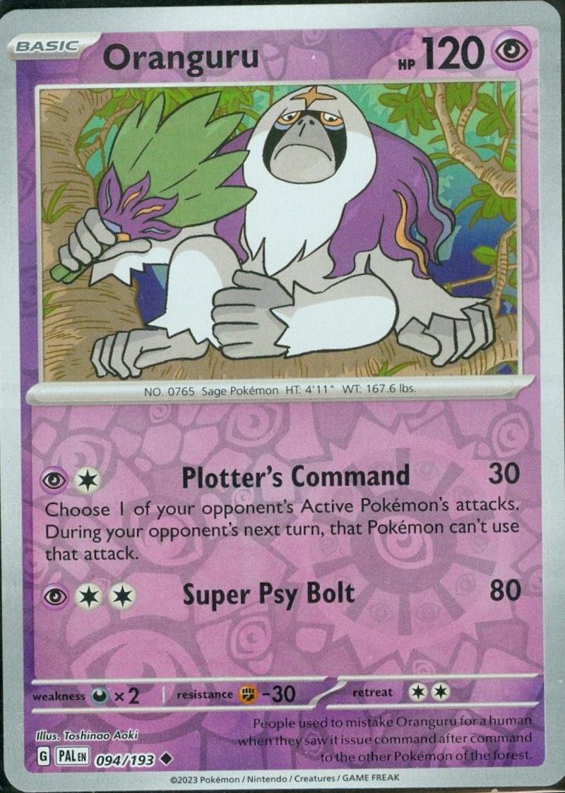 Oranguru #94 (Reverse holo) - Paldea Evolved