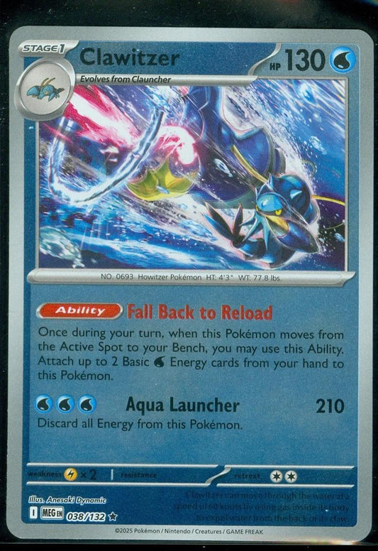 Clawitzer #38 (Reverse Holo) - Mega Evolution