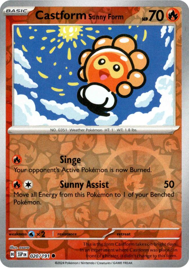 Castform Sunny Form [Reverse Holo] 020/191