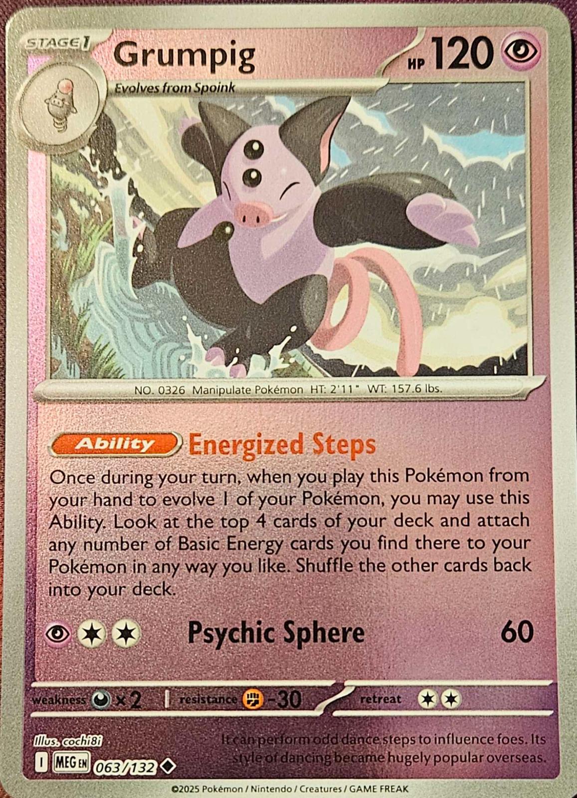 Grumpig #63 (Reverse Holo) - Mega Evolution