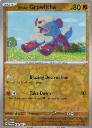 Hisuian Growlithe [Reverse Holo] 099/167