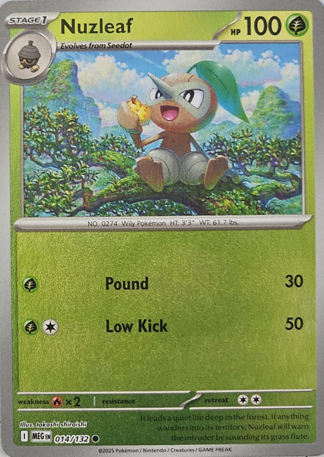 Nuzleaf #14 (Reverse Holo) - Mega Evolution