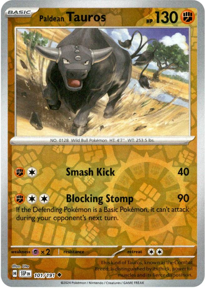 Paldean Tauros [Reverse Holo] 101/191