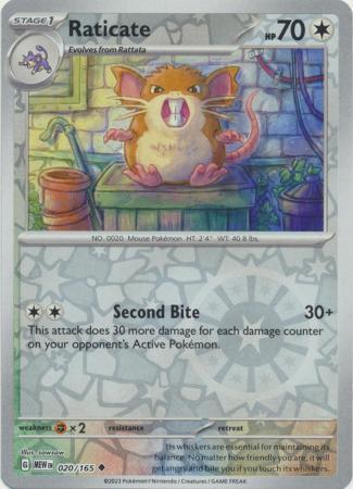 Raticate [Reverse Holo] 020/165