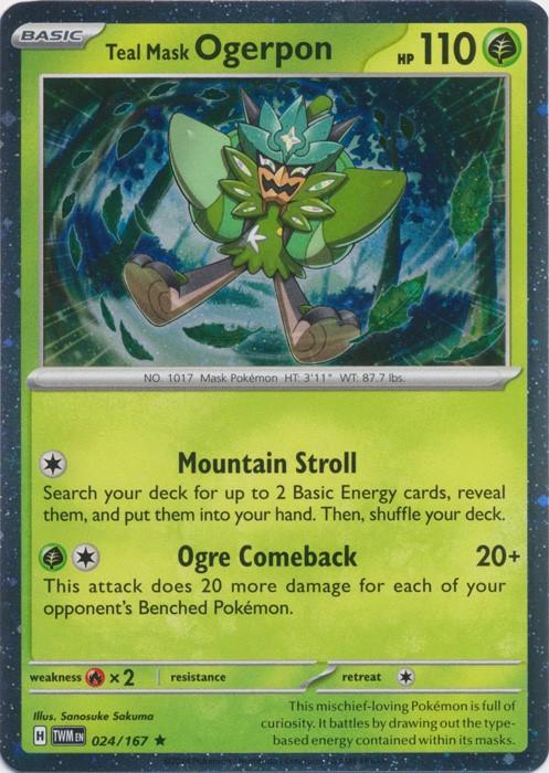 Teal Mask Ogerpon (Cosmos Holo) #24 - Twilight Masquerade