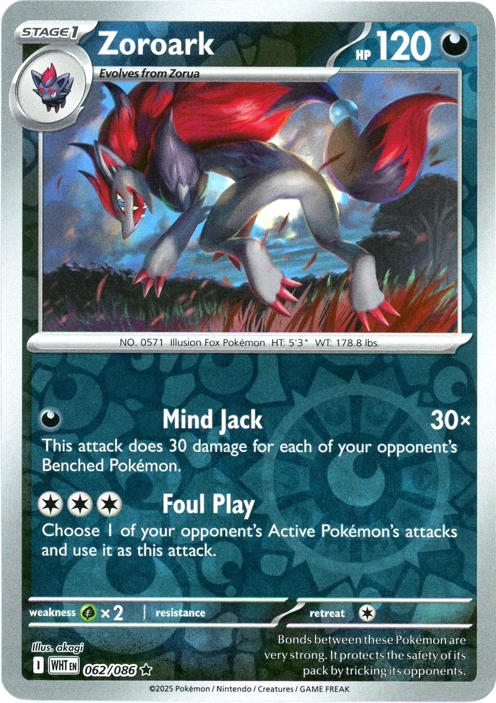 Zoroark #62 (Reverse Holo) - Pokemon White Flare