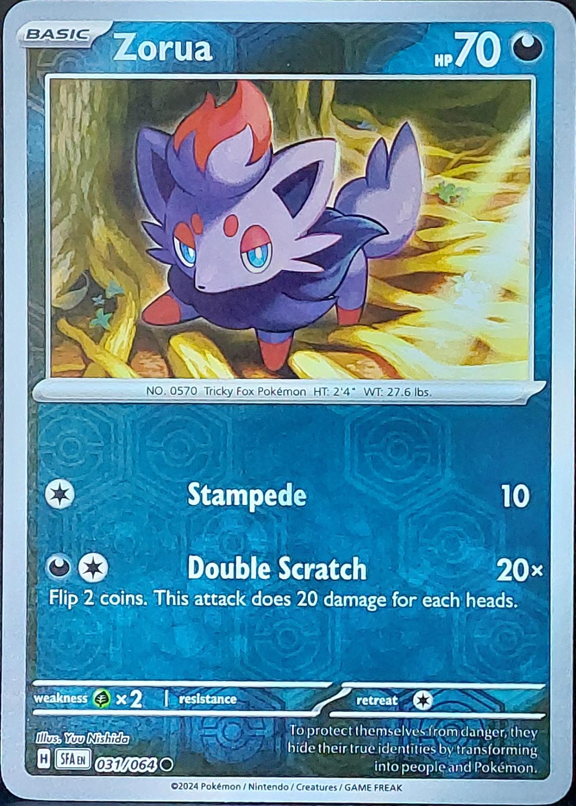 Zorua [Reverse Holo] #31 Pokemon Shrouded Fable